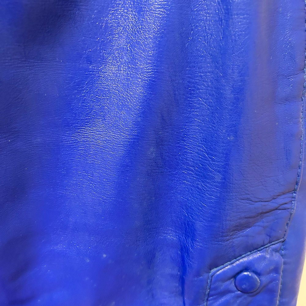 Vintage blue high waisted leather skirt - Picture 15 of 15